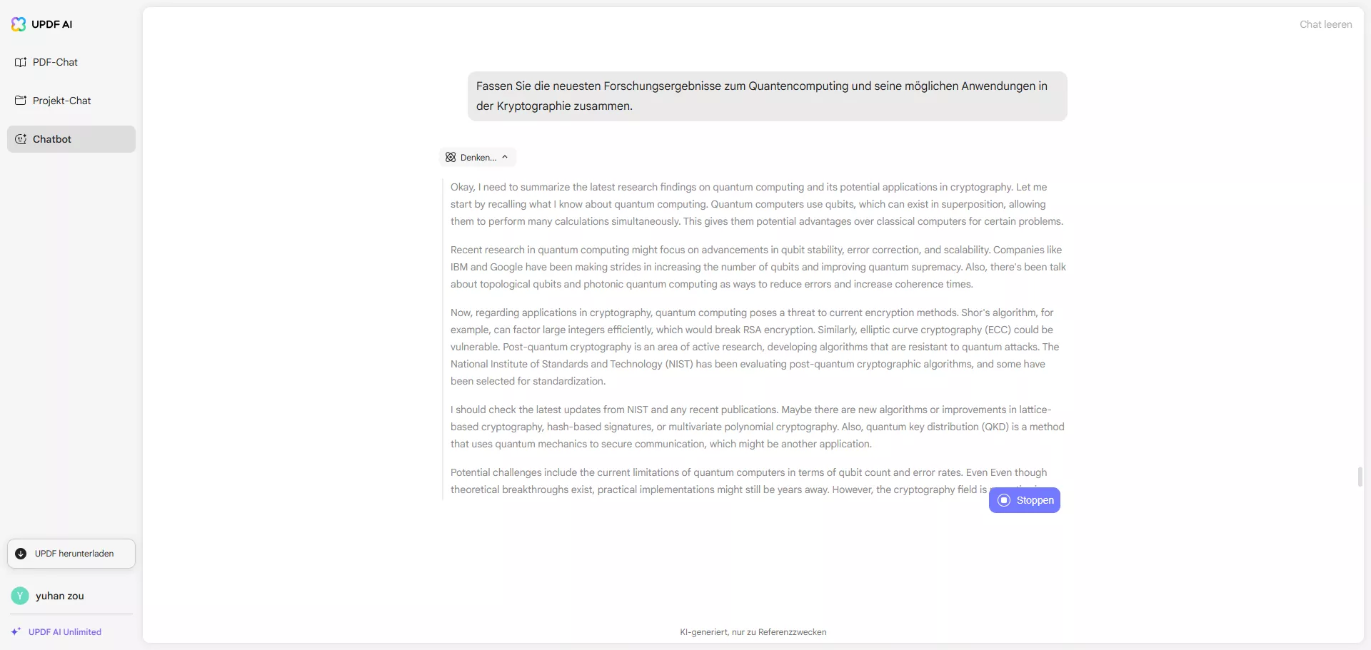 Forschung und Entwicklung fordern UPDF AI