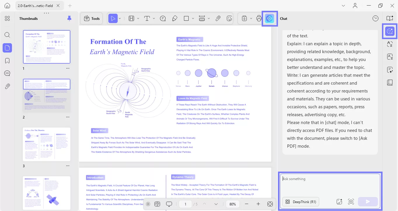 open the chat mode and enter prompt