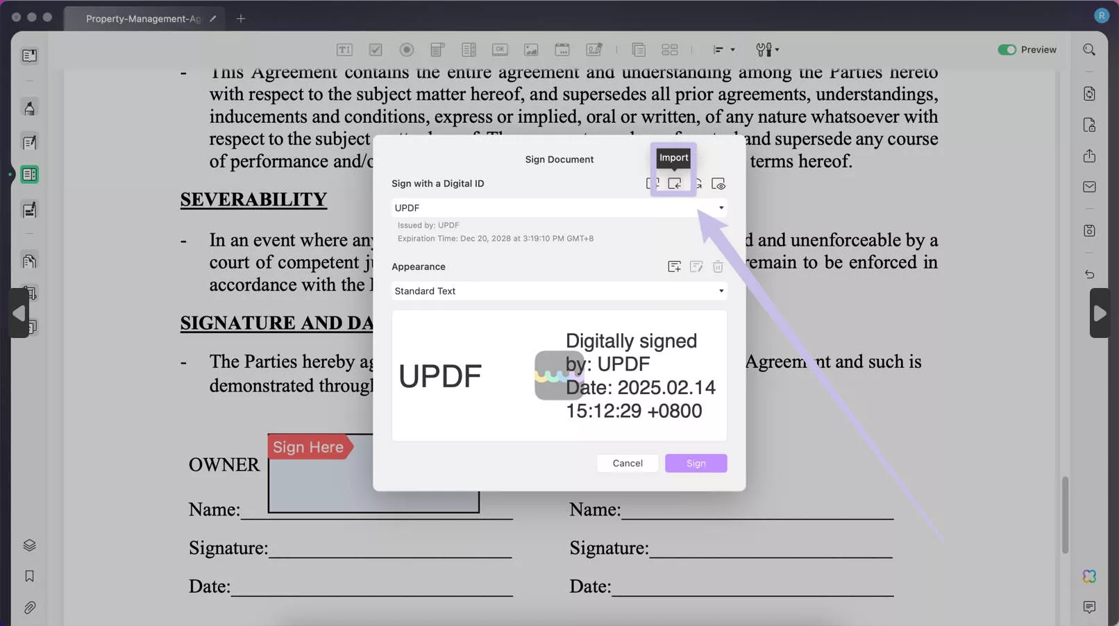 import digital signature updf mac