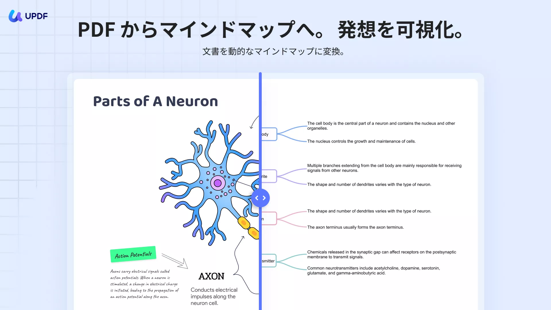 UPDF AI機能:マインドマップ生成