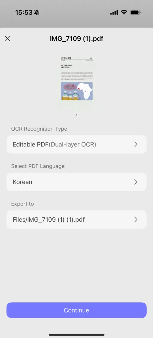Adjust the settings according to your need, after that, click "Continue".