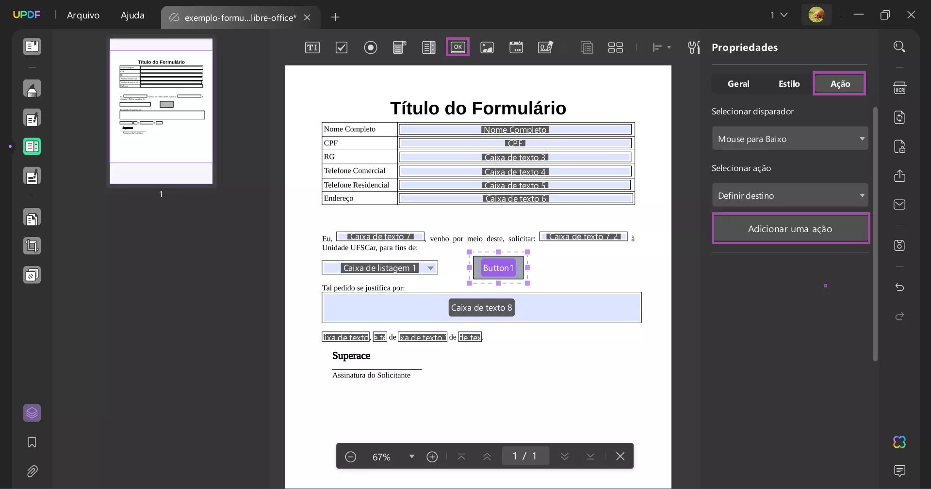 Adicionar um Link Clicável