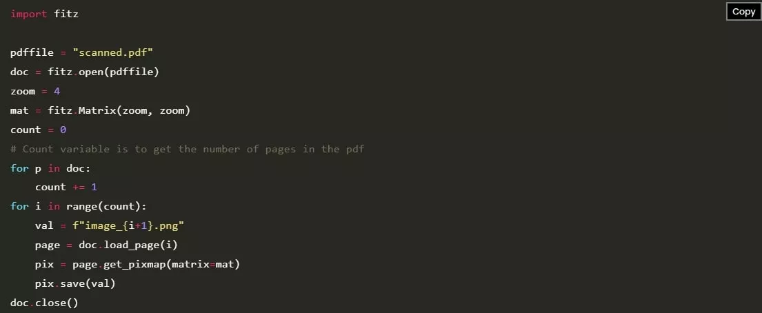 begin conversion with pymupdf