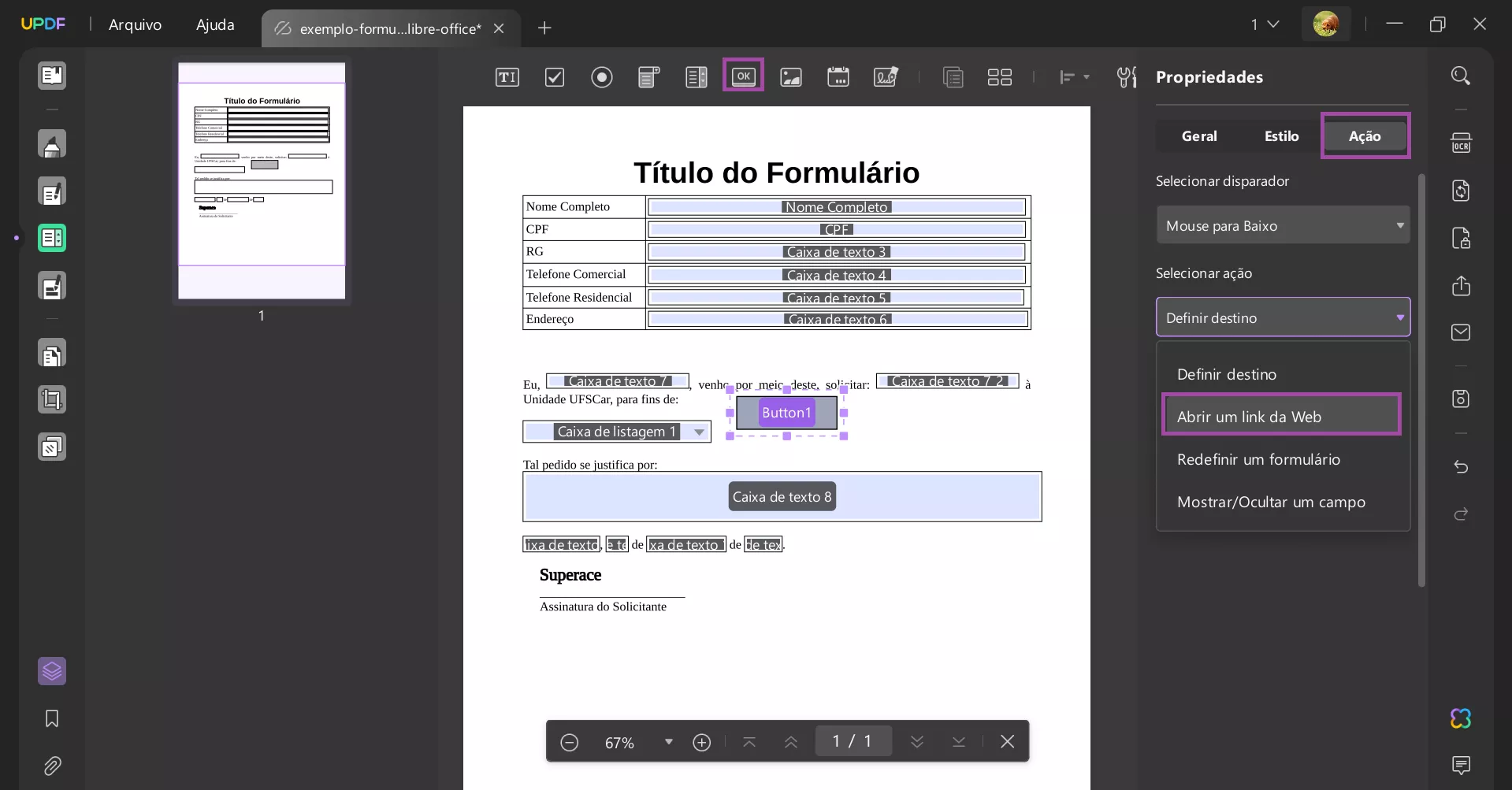 Adicionar um Link Clicável