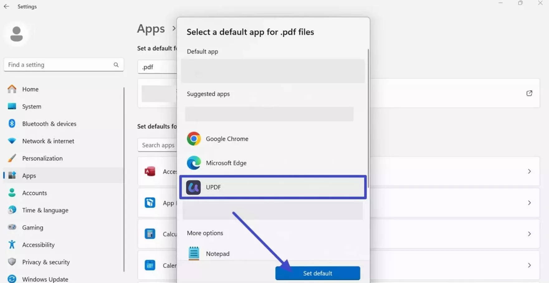 set updf as default on pc