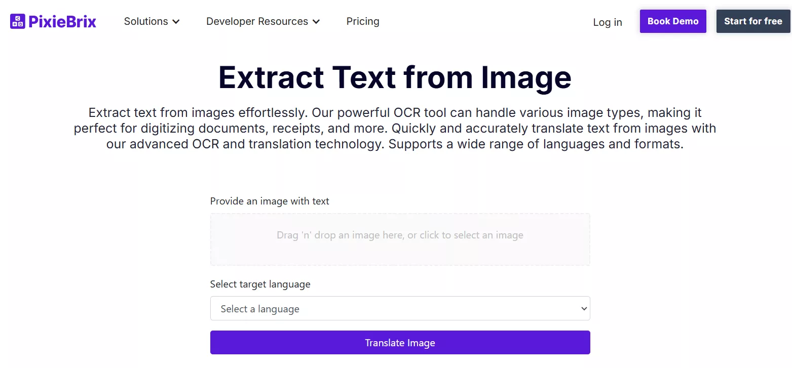 PixieBrix OCR translator