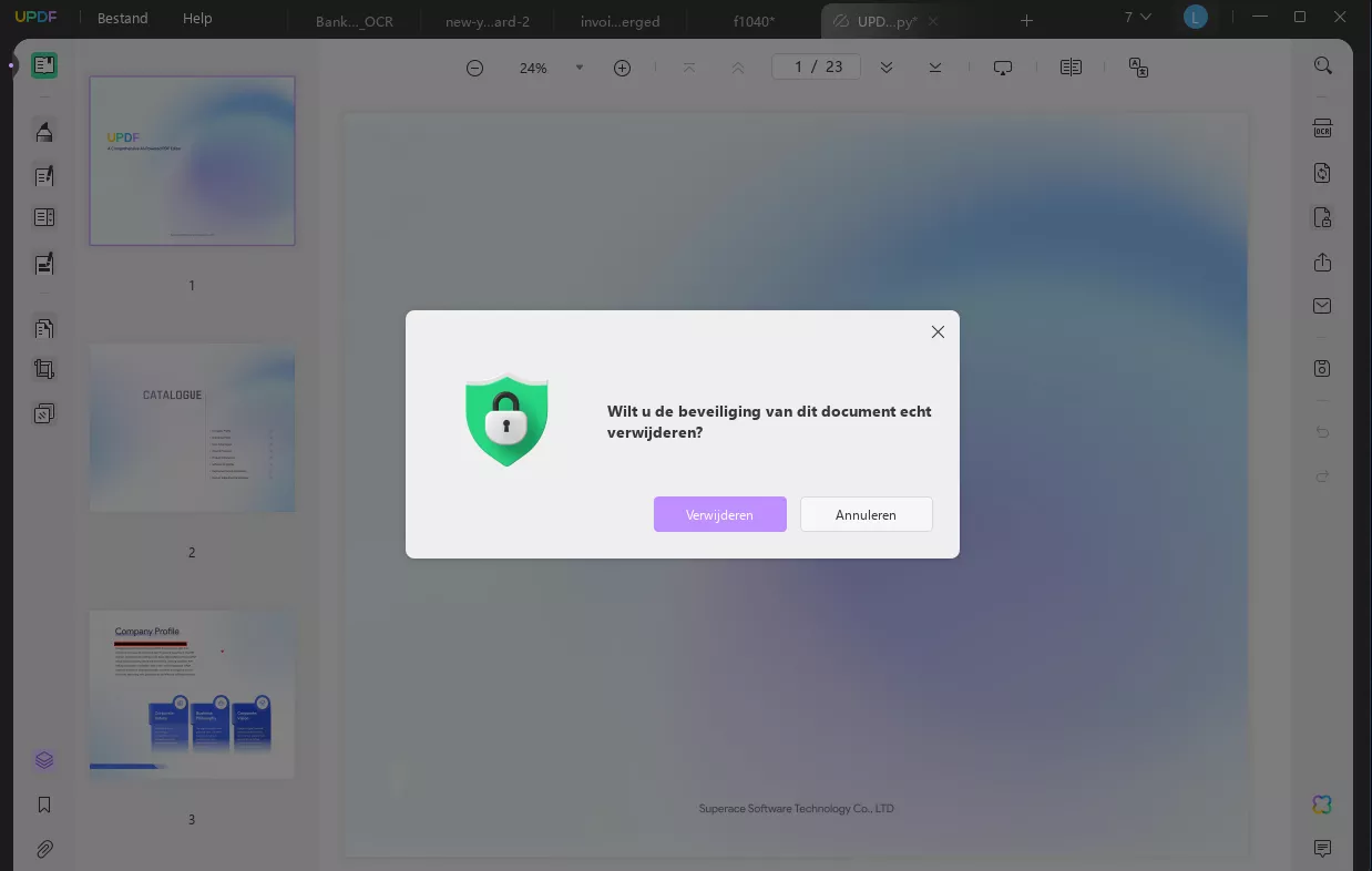 UPDF PDF-wachtwoordverwijderaar