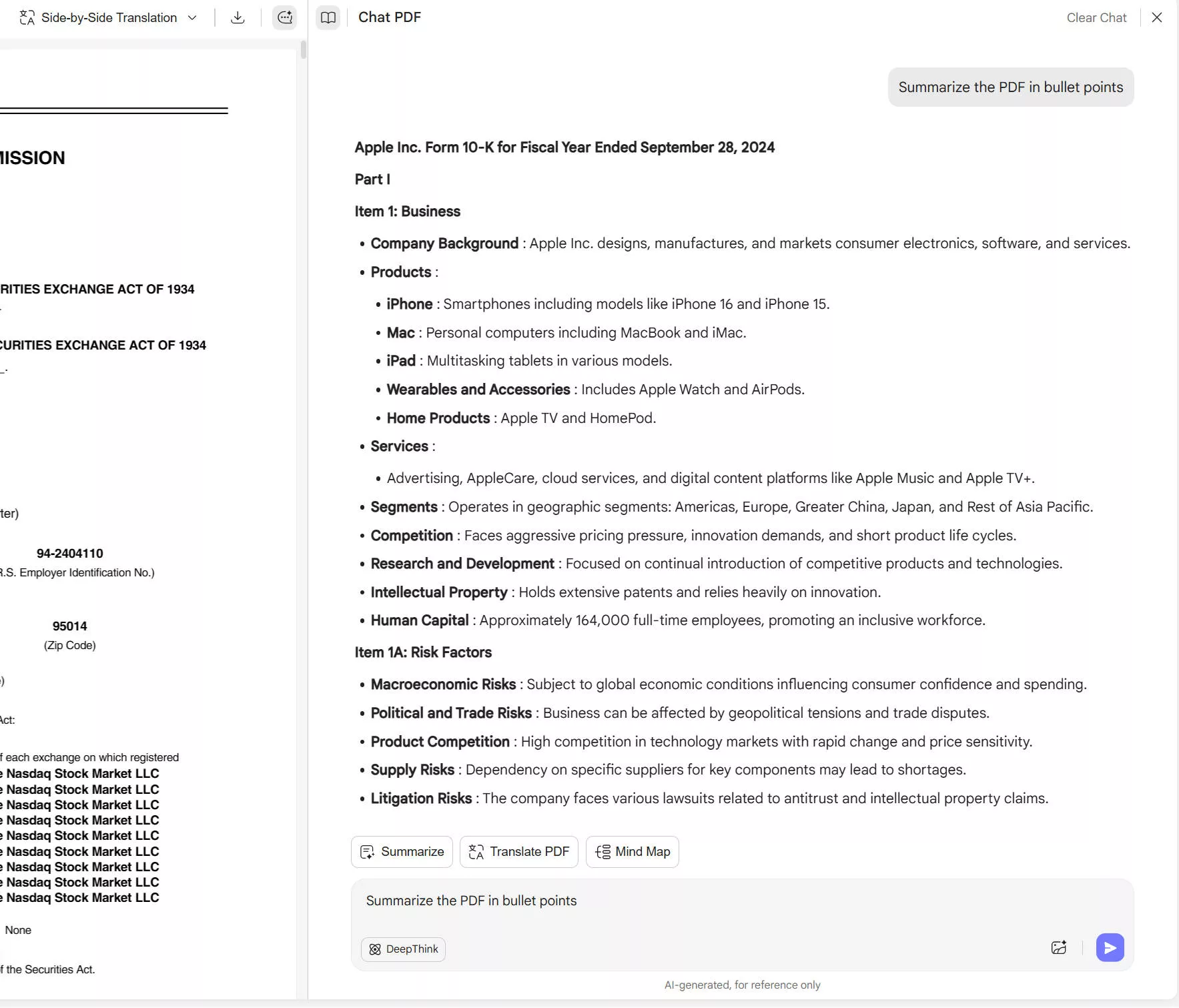 Summarize the PDF in bullet points