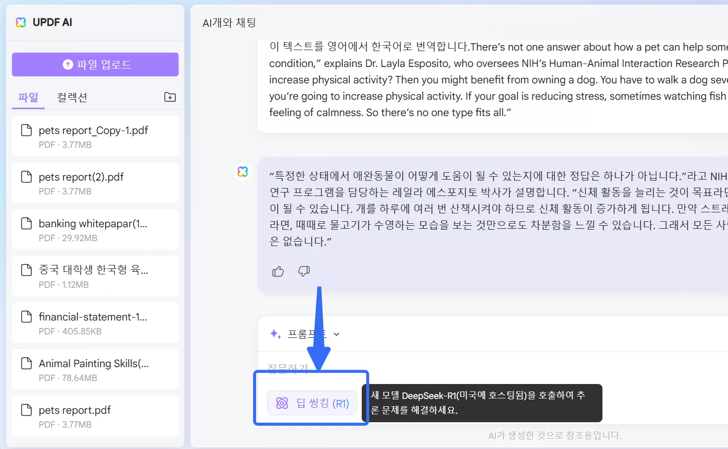 심층 사고 R1을 온라인에서 활성화하기