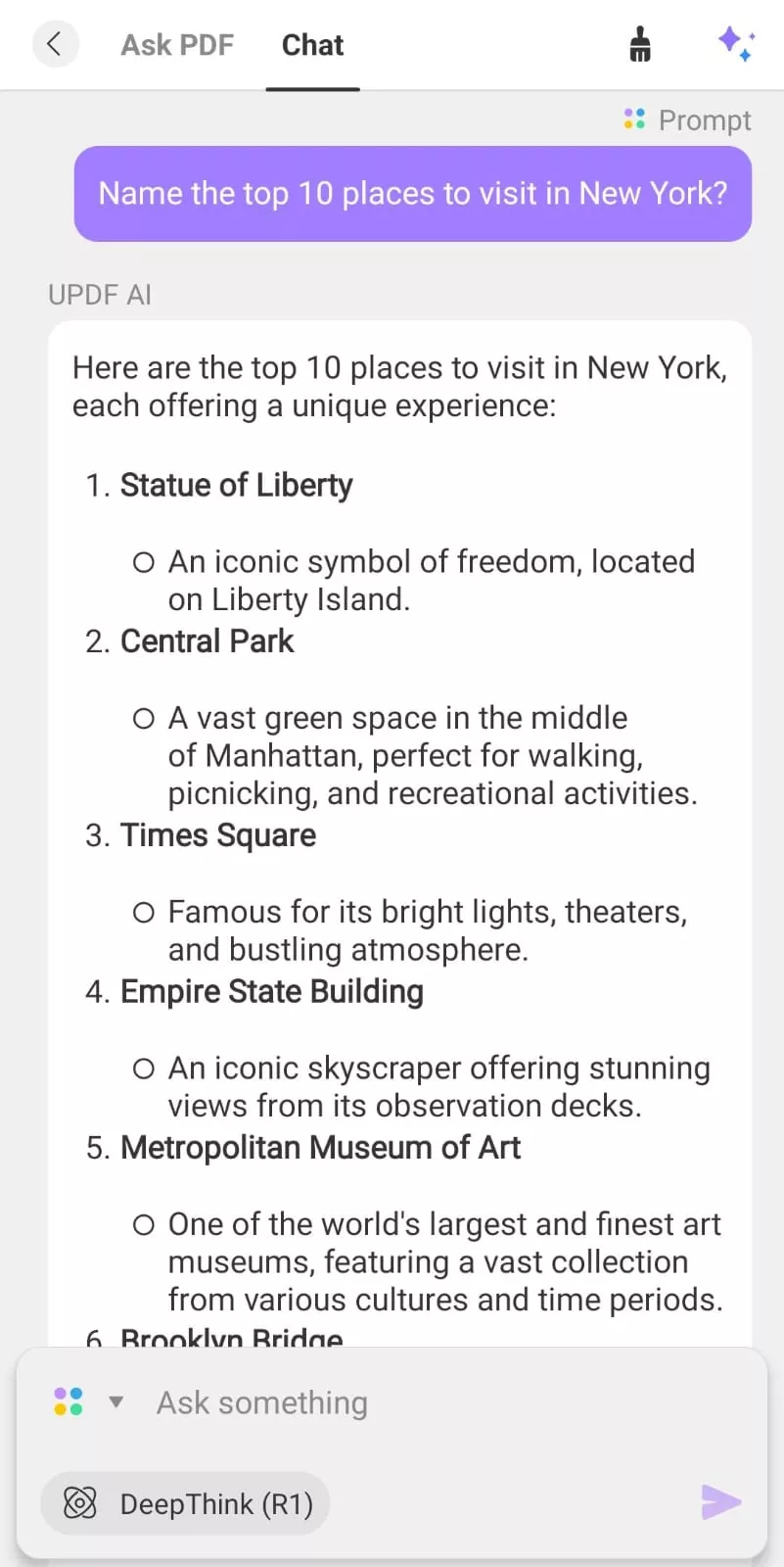 Access UPDF's "Chat with AI" Feature on mobile devices