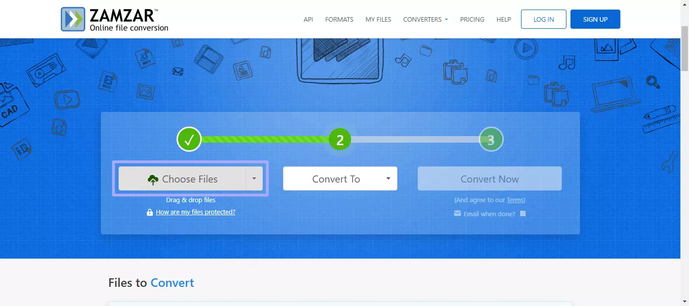 upload your pdf file to zamzar