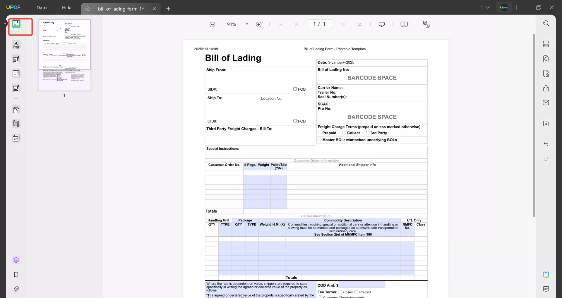 Geben Sie den gewünschten Text in das Dokument ein