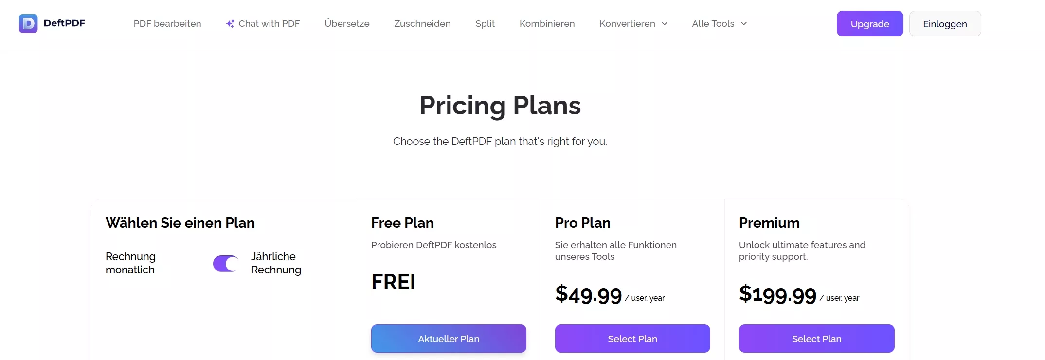 Optionen zur Preisgestaltung