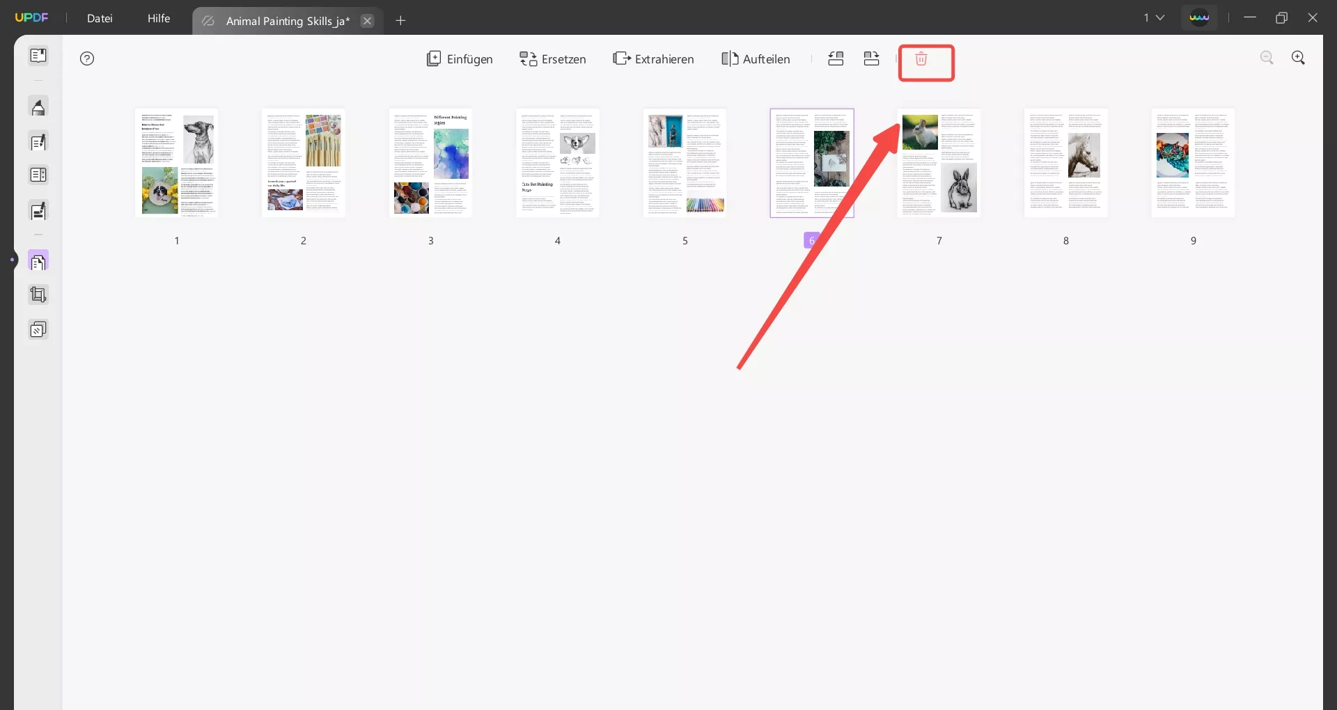 Seiten löschen UPDF Windows