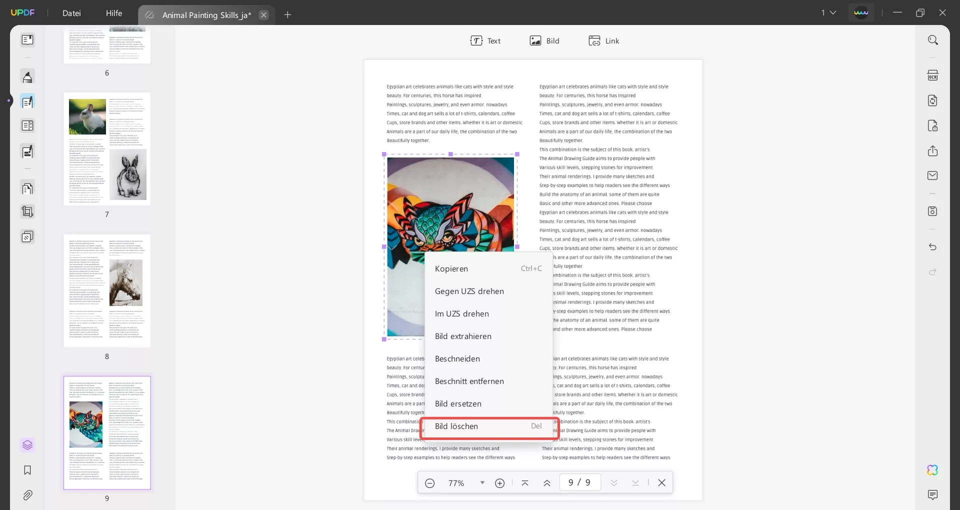 Bild in UPDF unter Windows löschen