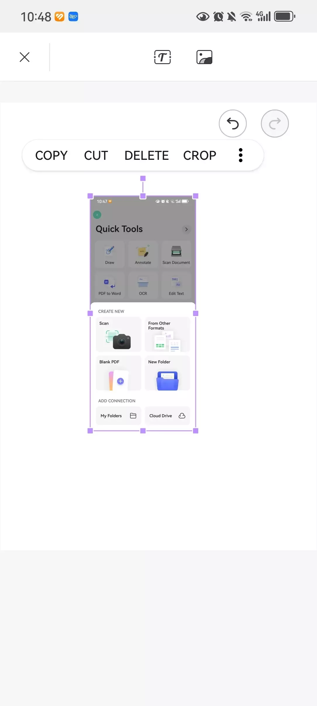 adjust size and position of image updf for android