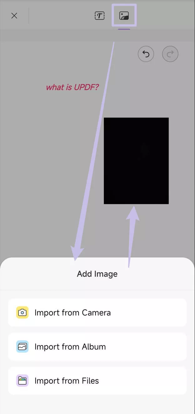 edit the image updf android
