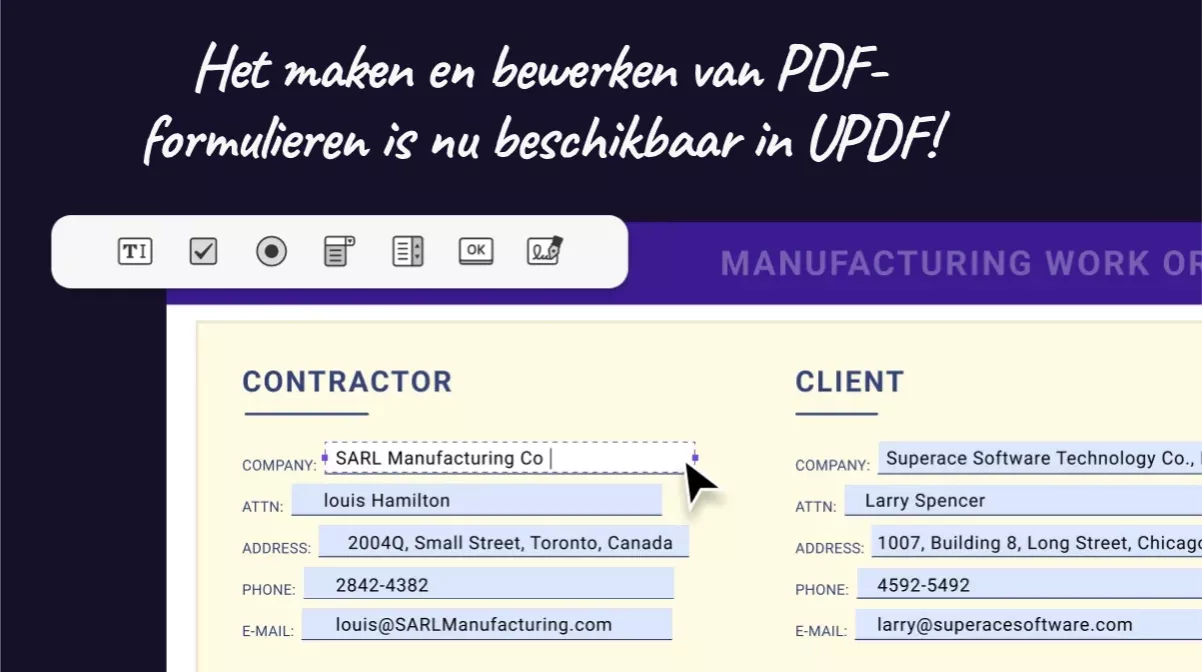 pdf form creation in updf
