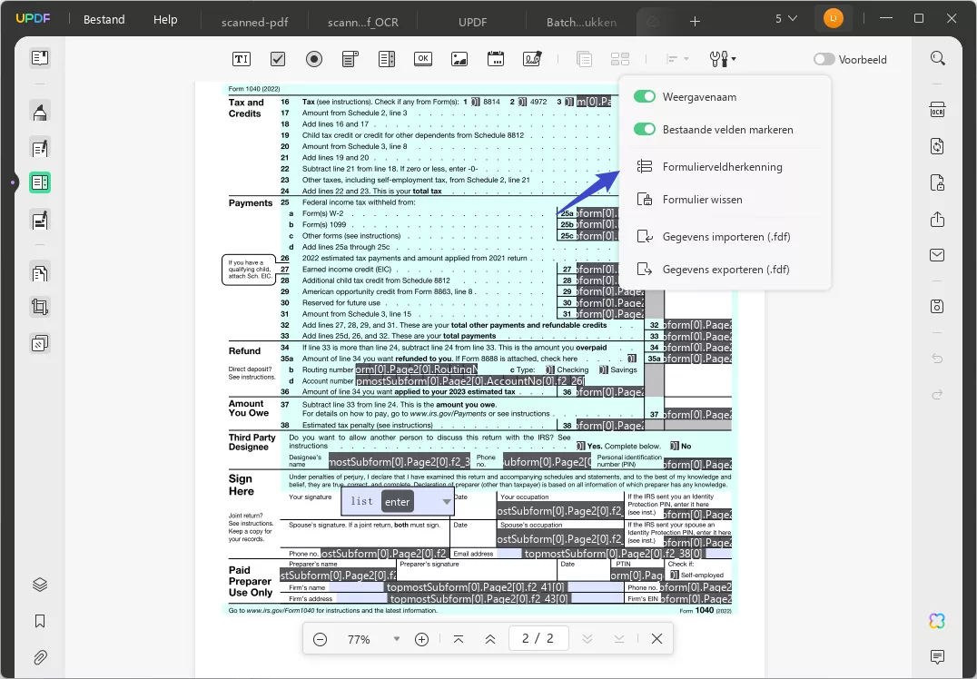 form field recognition