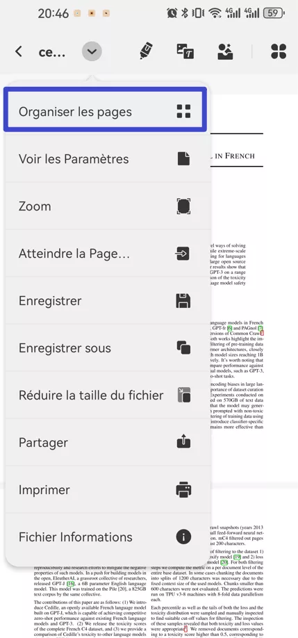 organiser page android