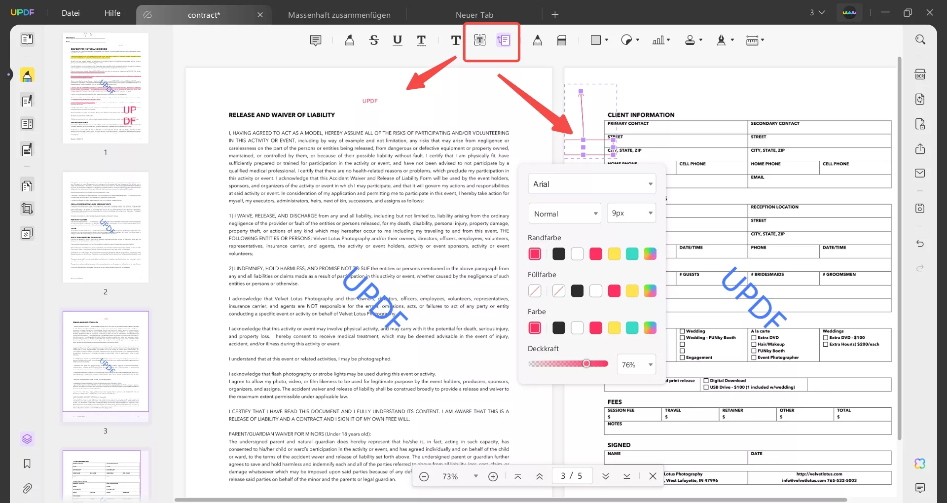 Textfeld oder Textaufruf zeichnen