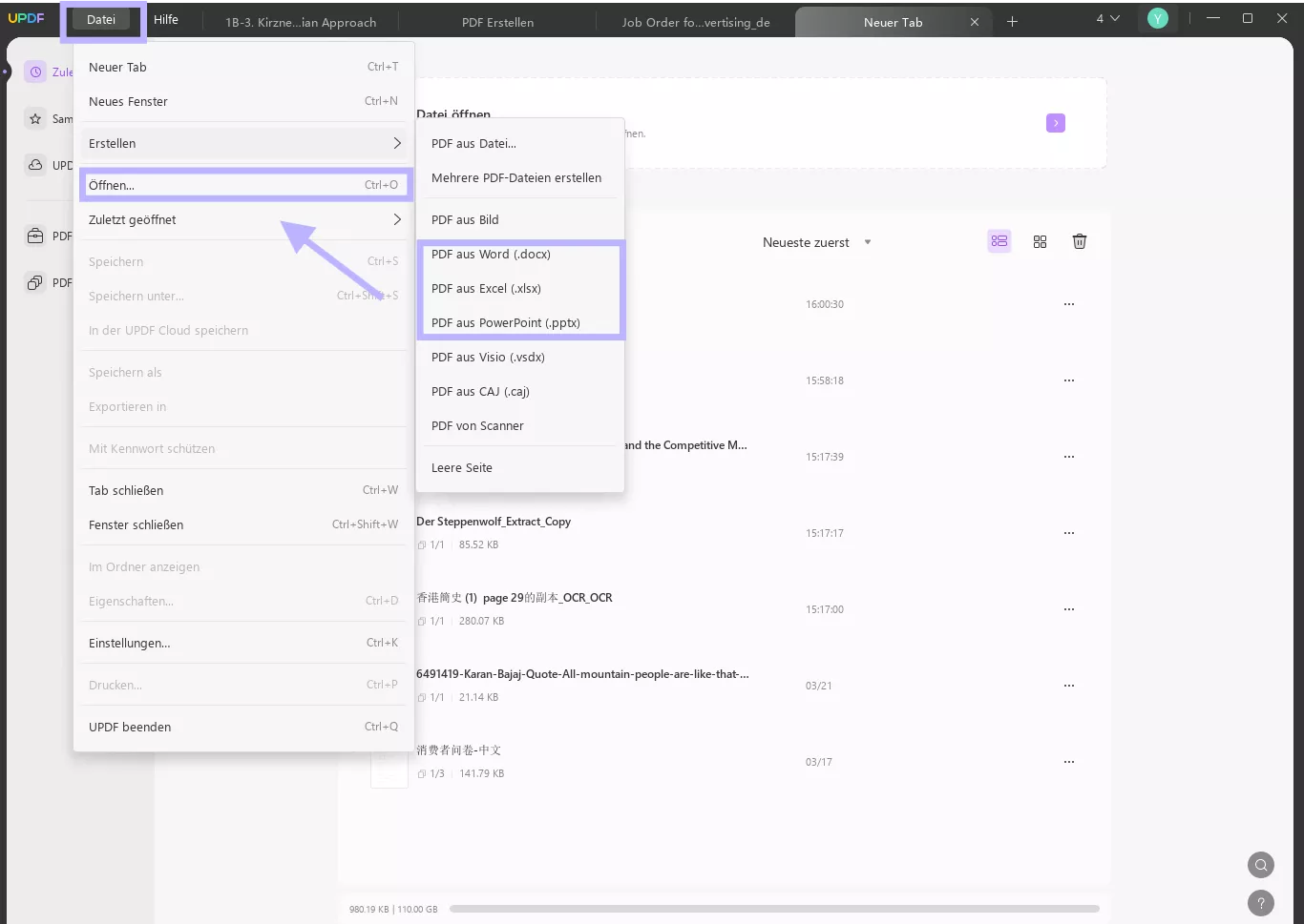 PDF aus anderen Formaten erstellen