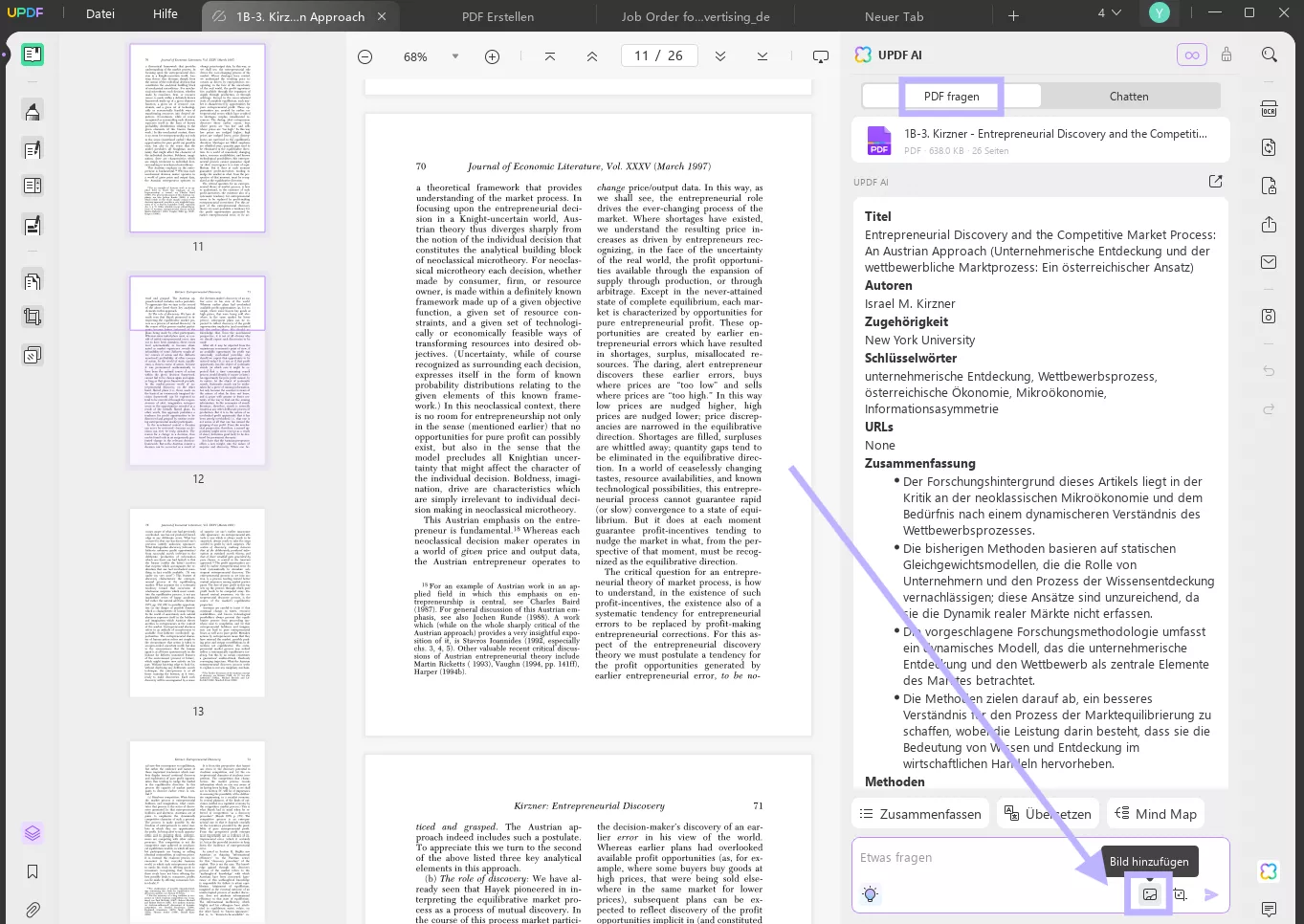 Bild über die UPDF-AI-Schnittstelle importieren