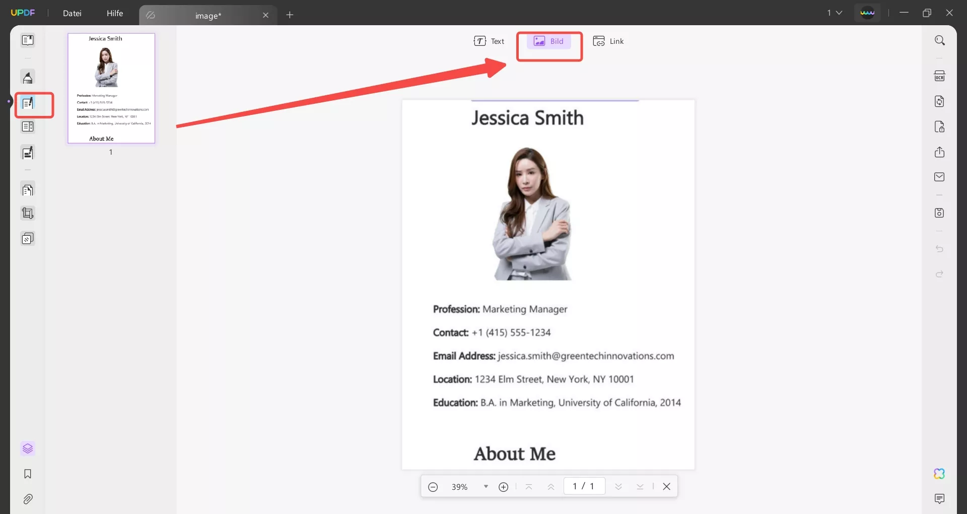 Leere PDF-Vorlage anpassen updf