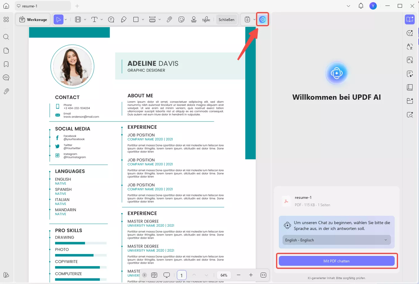 Beginnen Sie mit UPDF AI