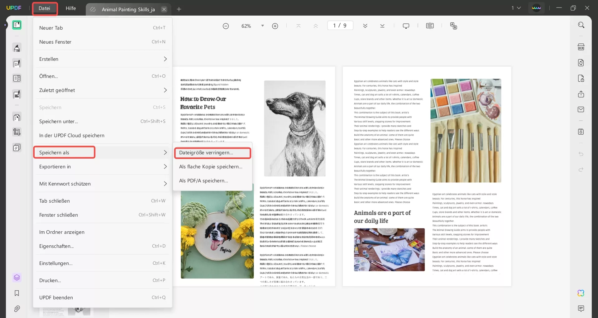 Über die PDF-Komprimierungsfunktion