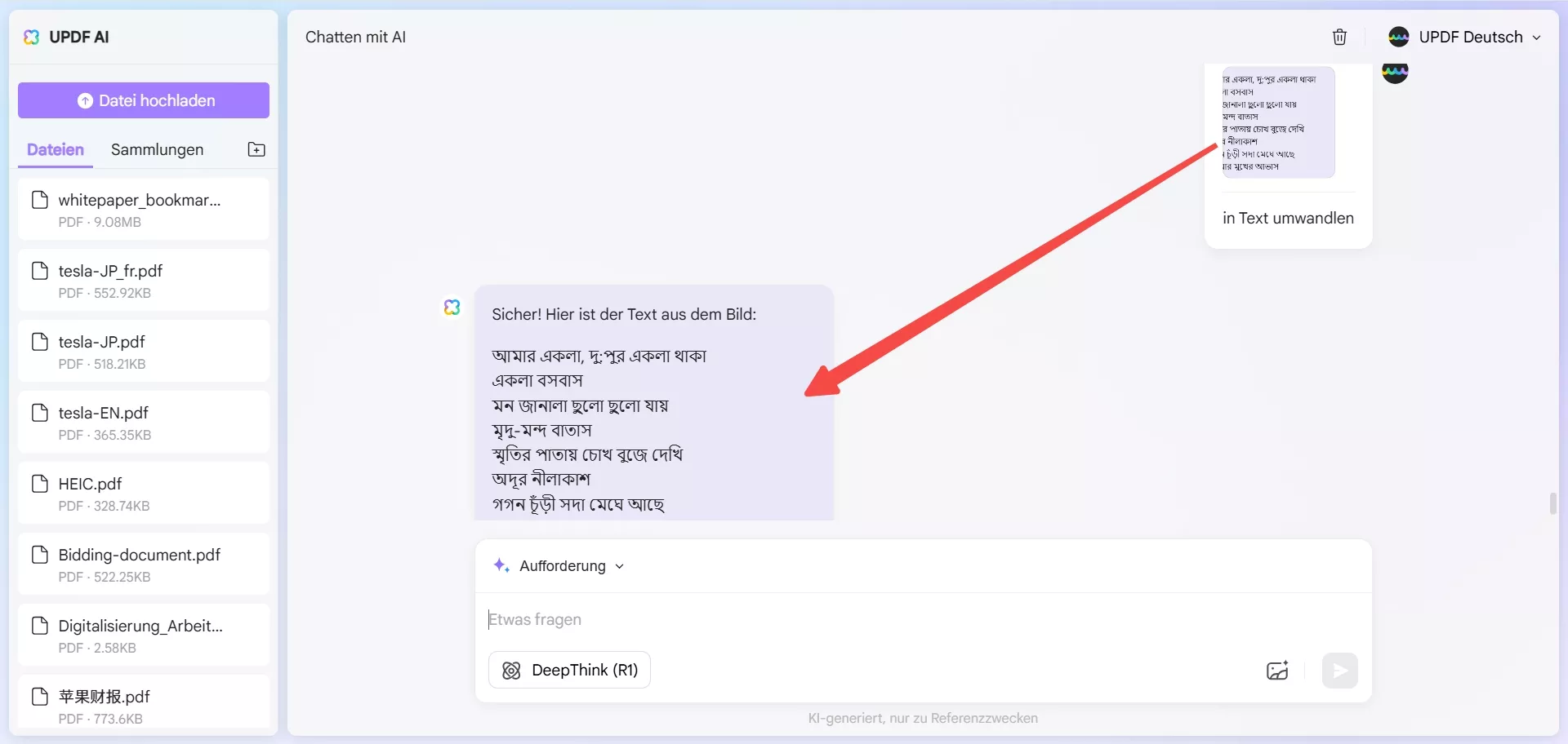 UPDFs Online-KI-Assistent