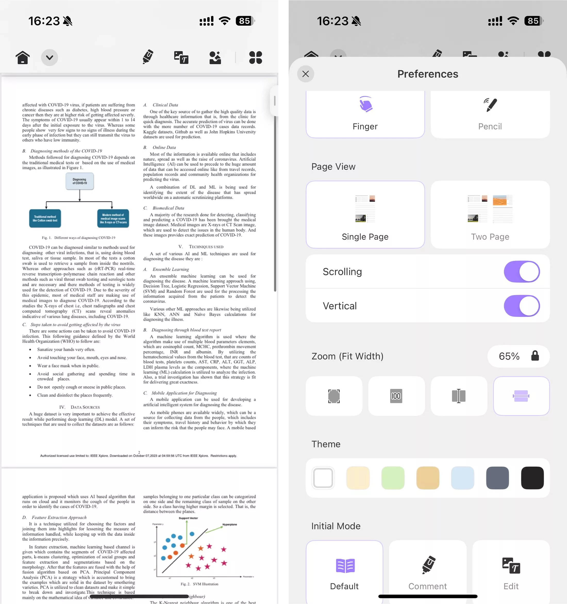 UPDF ebook reader for iPhone