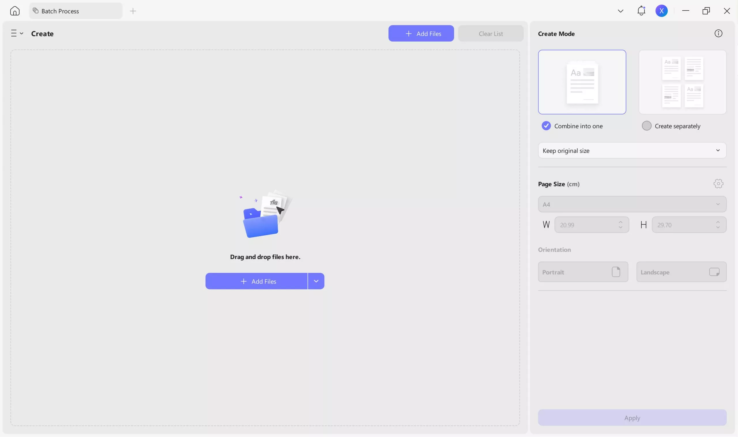 merge files with updf