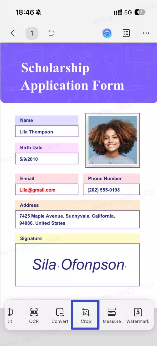 choose the Crop option