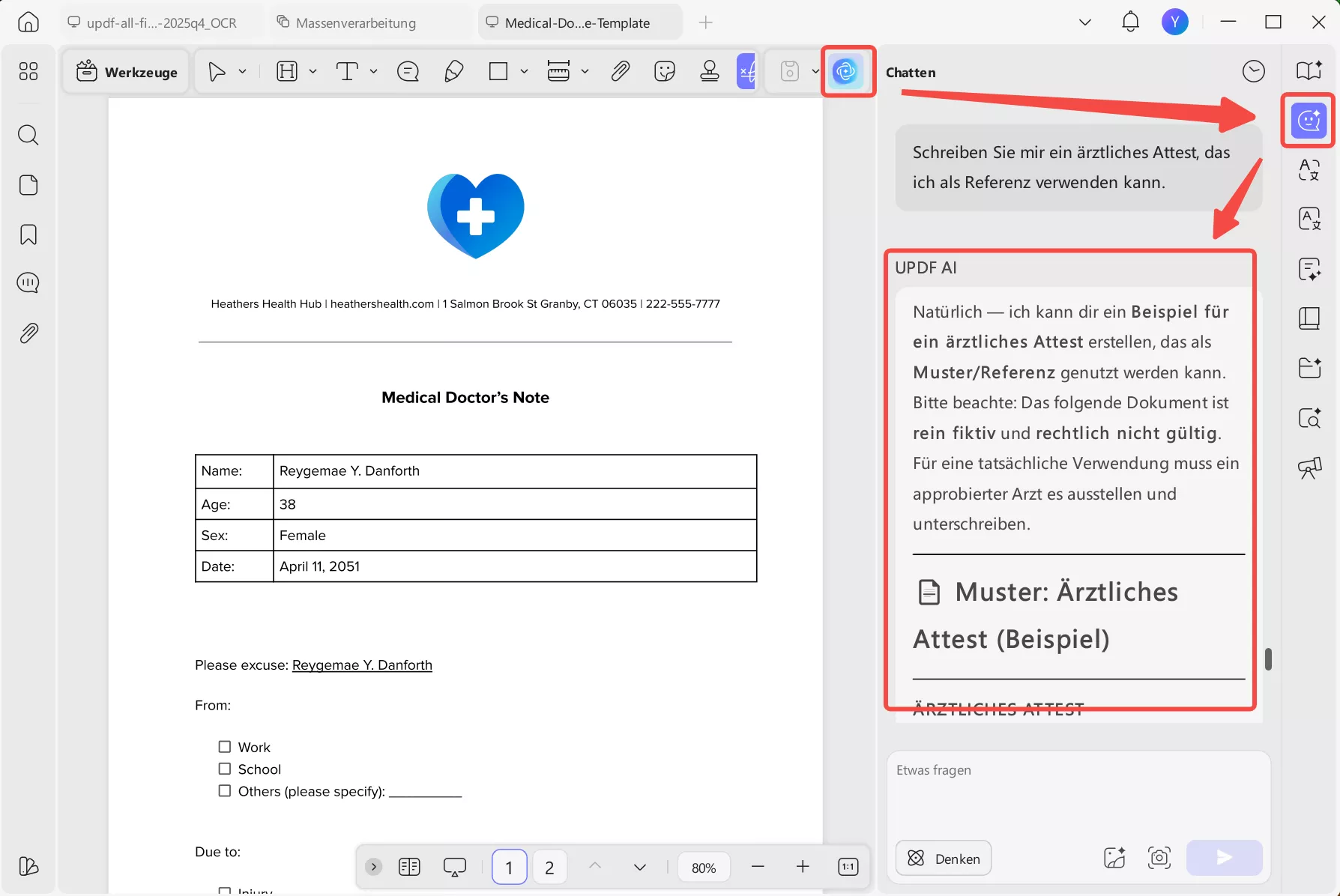 Geben Sie eine Eingabeaufforderung mit updf ai ein