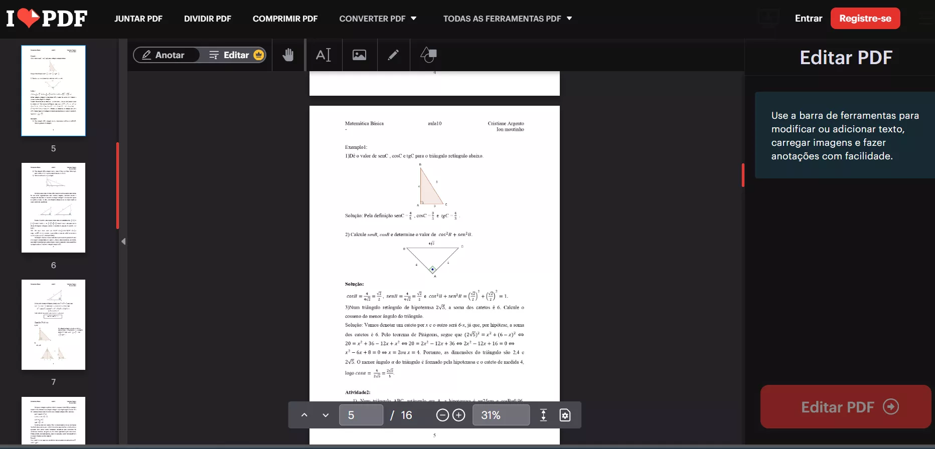 Edição de PDF