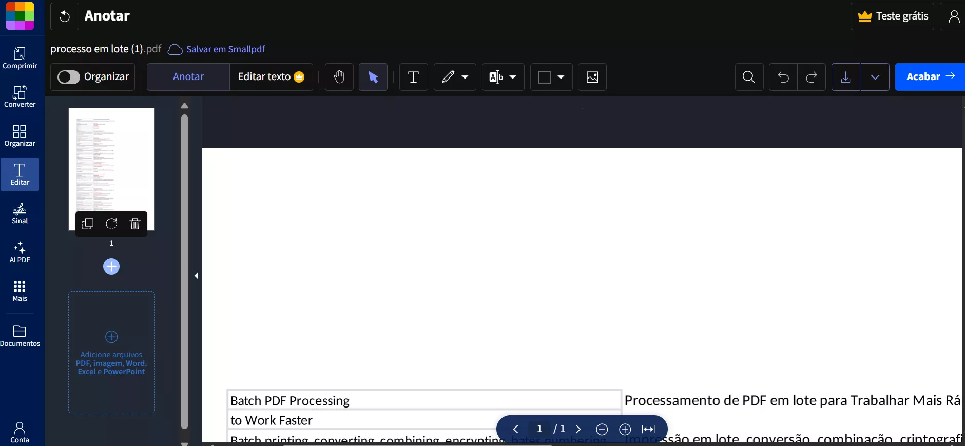 Edição de PDF