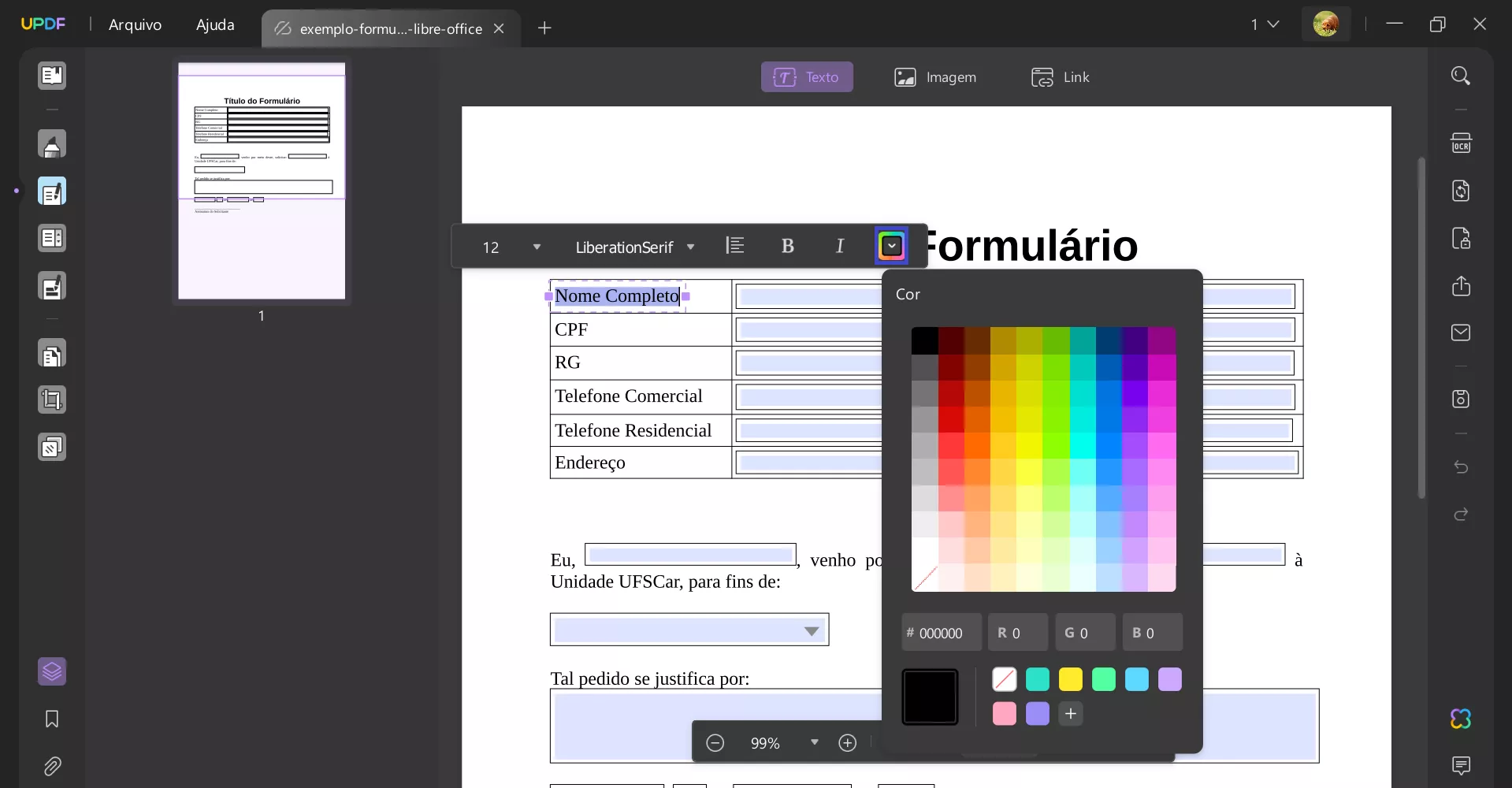 Edição de PDF