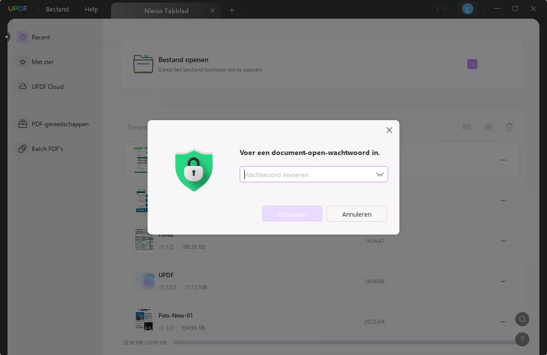 open a password protected pdf