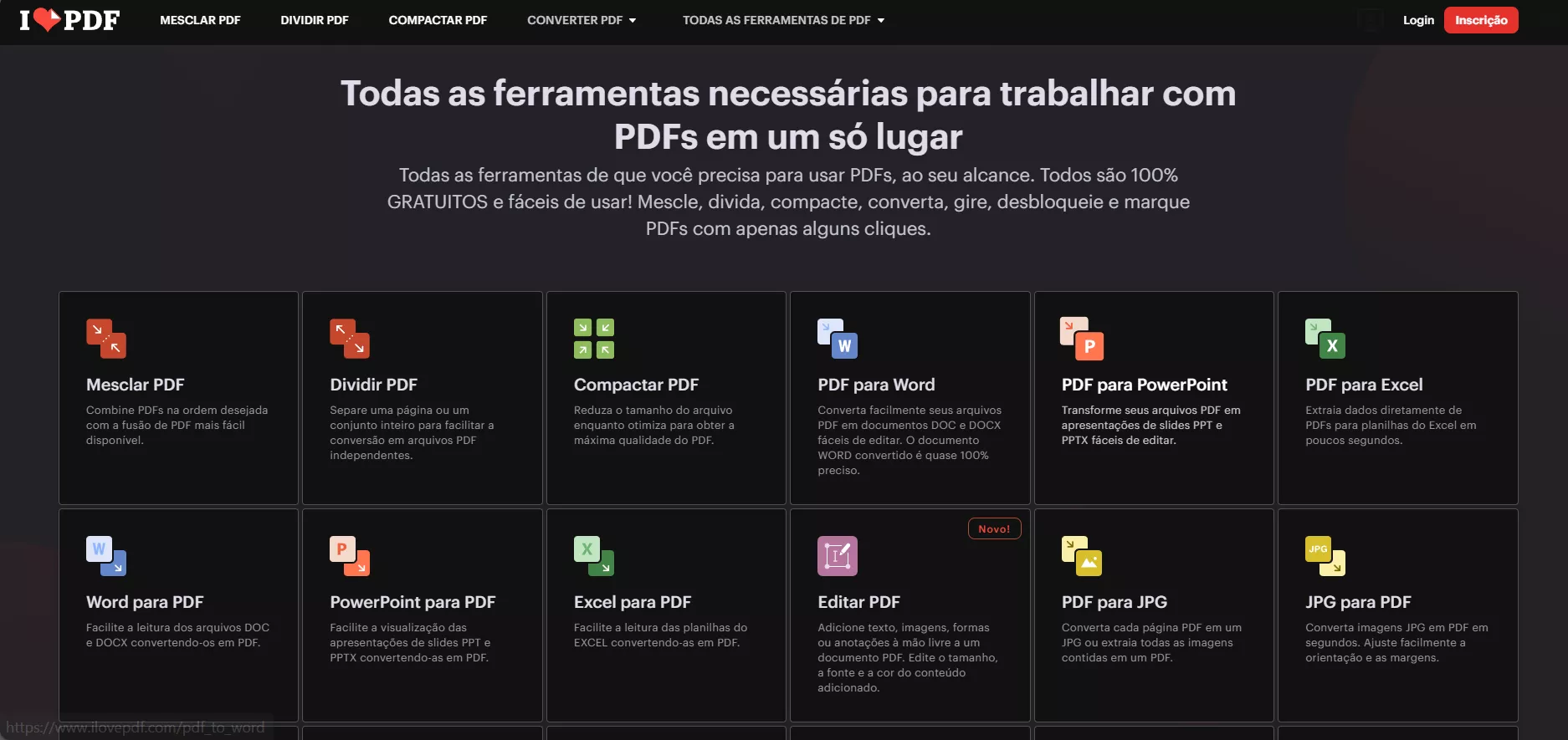 iLovePDF é uma ferramenta online