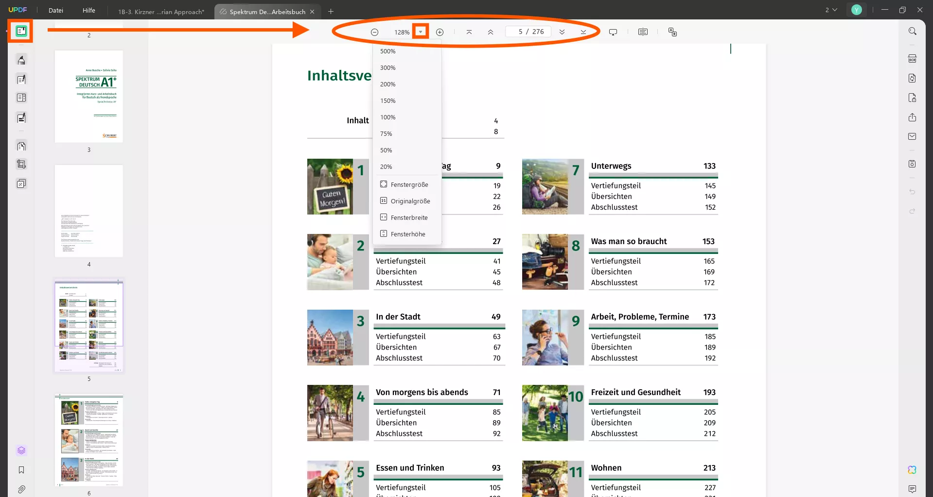 Leseparameter für PDF festlegen