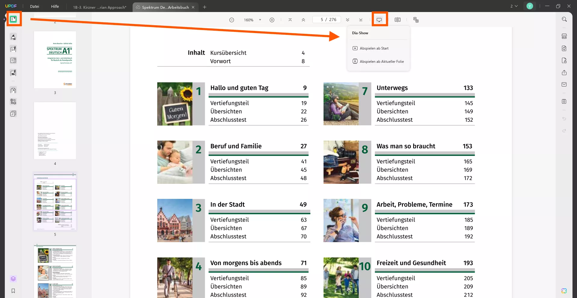 Leseparameter für PDF festlegen