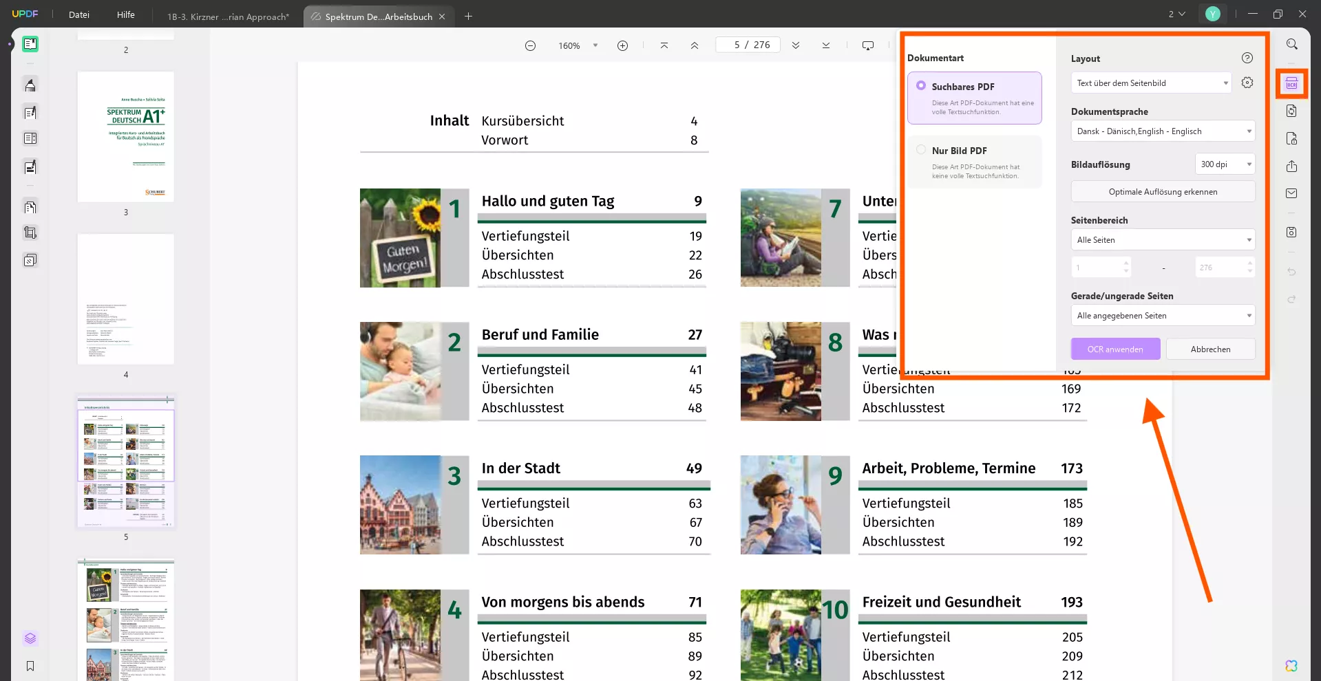 OCR für gescannte PDFs durchführen