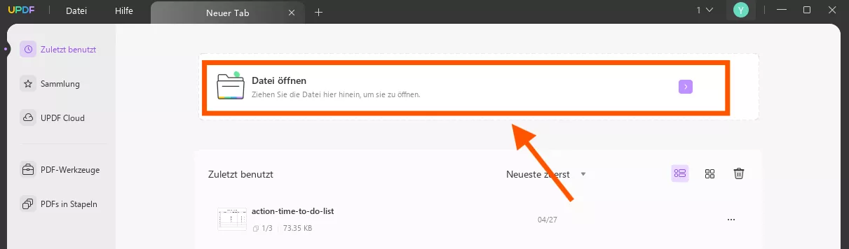 PDF mit UPDF öffnen