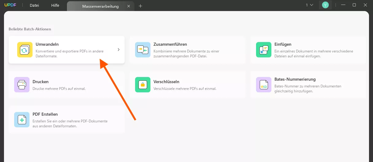 Stapelkonvertierung von UPDF