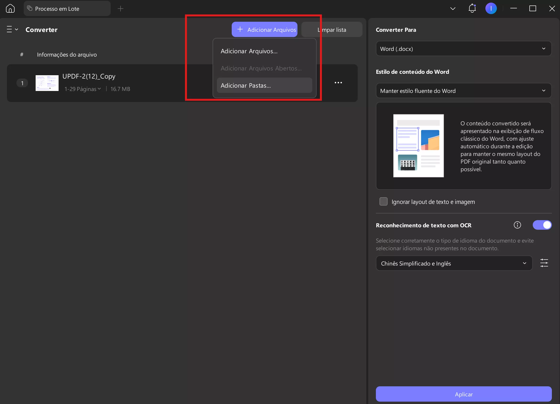 Converta Vários Documentos