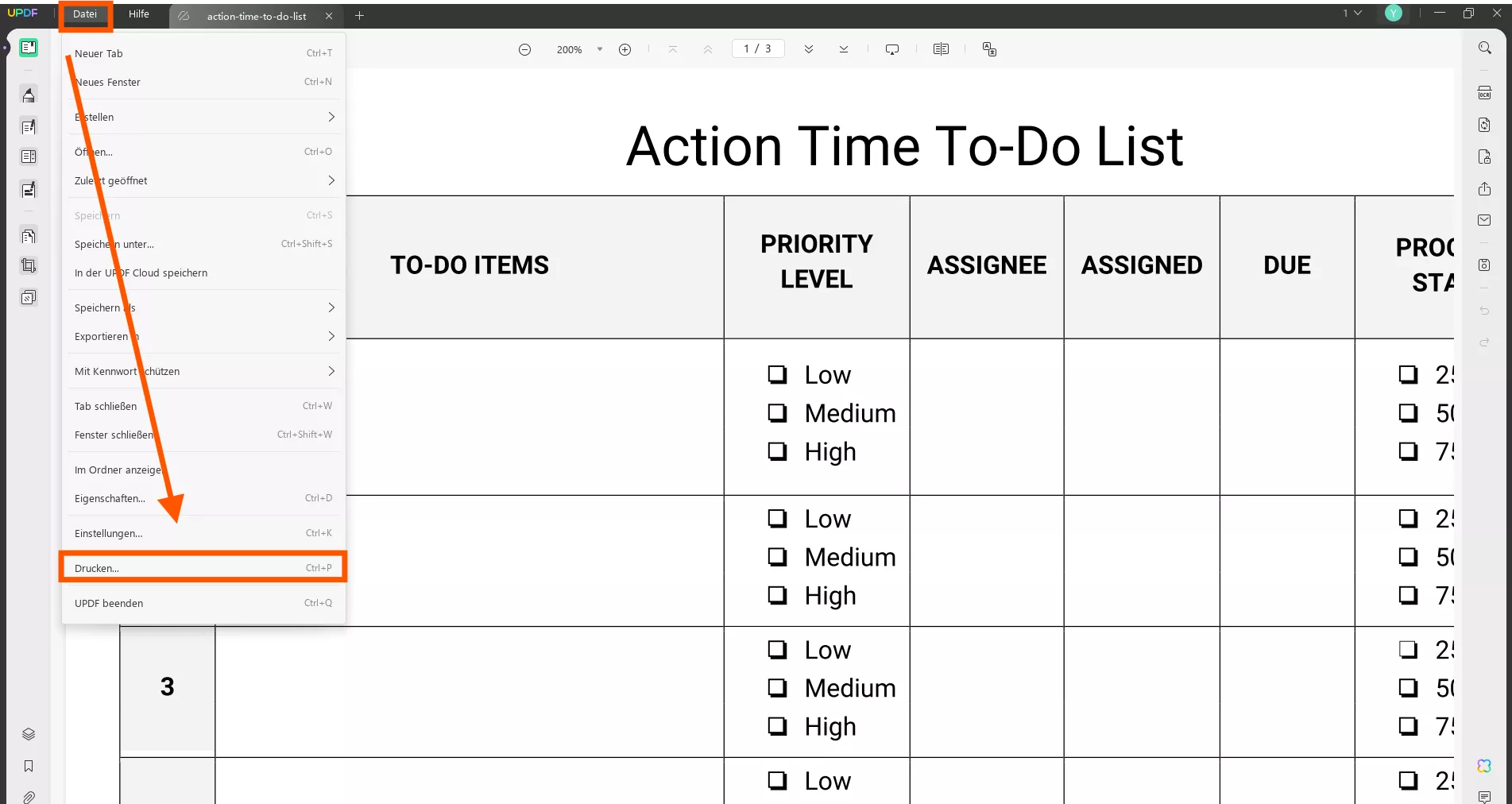 PDF-Checklistenformular mit UPDF drucken