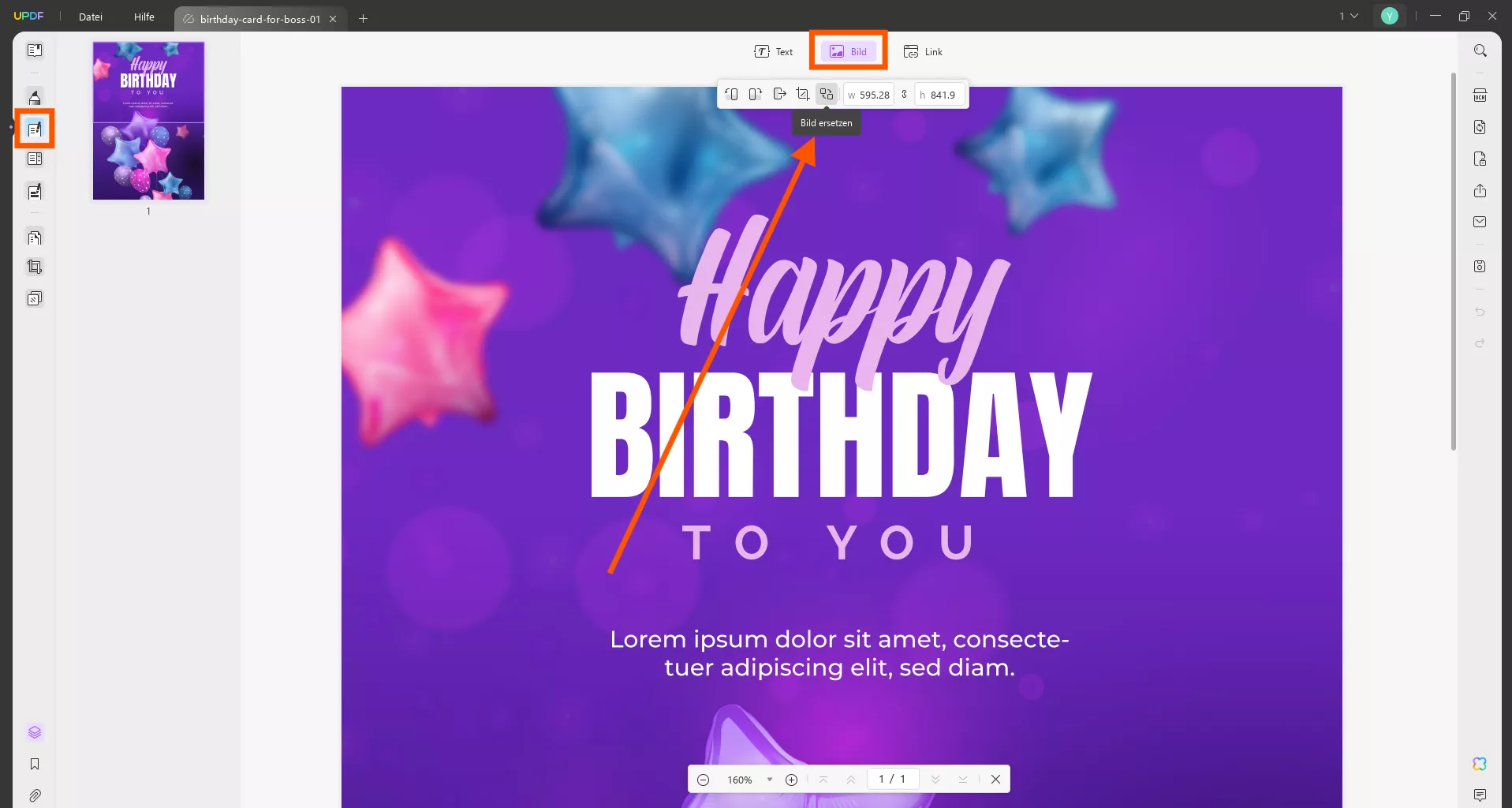 Bild in der Vorlage ersetzen