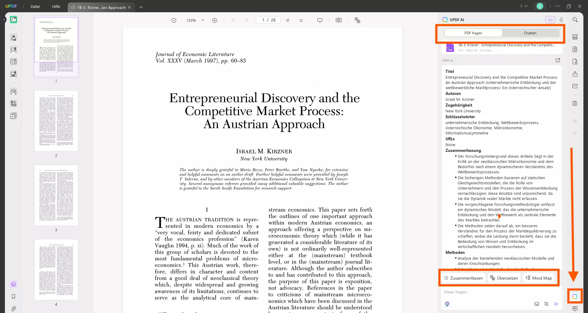 Verwenden Sie UPDF AI für PDF-Bücher