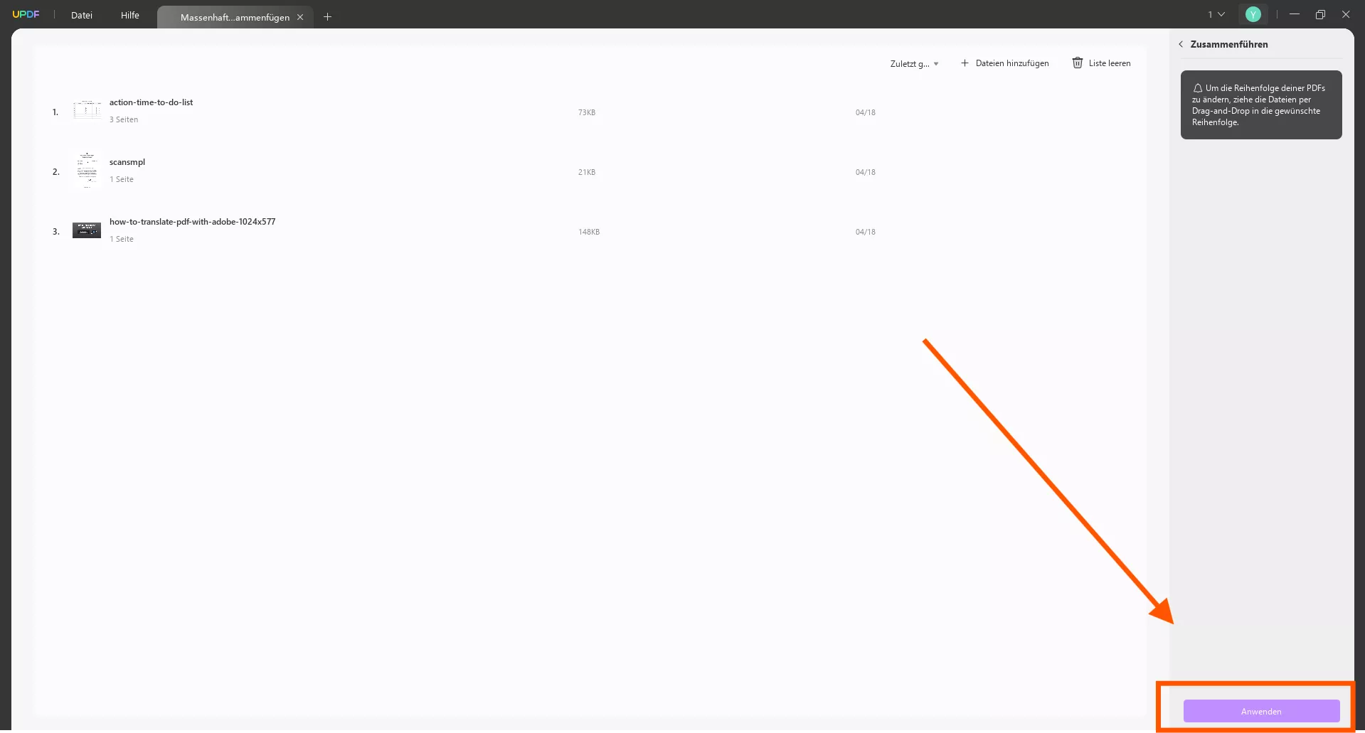 Bilder zu einem PDF zusammenfügen